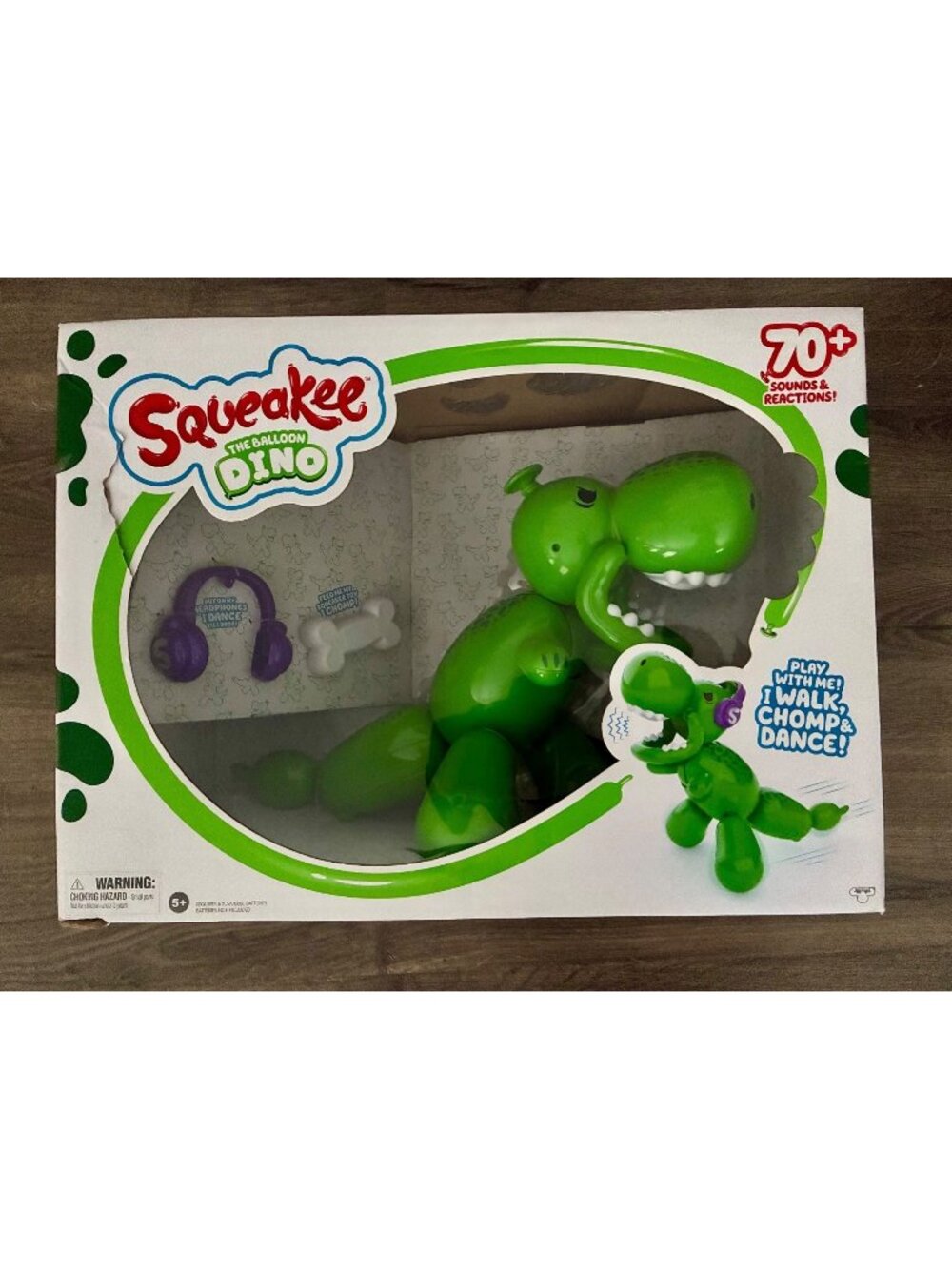 Squeakee The Balloon Dino Interactive Dinosaur Pet Toy that Stomps, Roars and Da